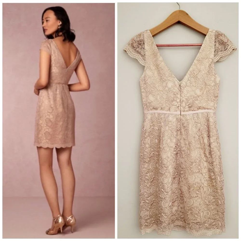 Anthropologie BHLDN Jenny Yoo Beckett Floral Lace Sheath Dress Women's Size 0